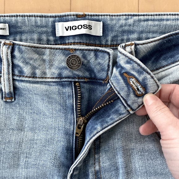 VIGOSS HIGH RISE ACE SKINNY JEANS in LIGHT WASH SZ 14/32 - Picture 4 of 13